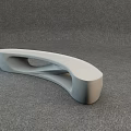 Modern Public Chair With Curved Structure And Hollow Design Elements 3d model