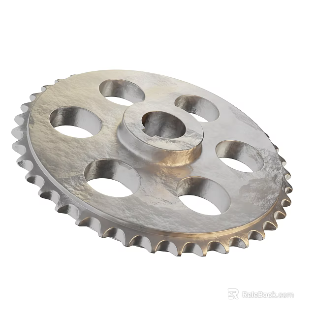 Precision Metal Gear Wheel With Teeth And Holes For Industrial Equipment 3d model 