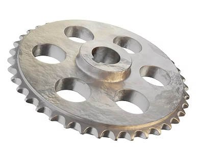 Precision Metal Gear Wheel With Teeth And Holes For Industrial Equipment 3d model