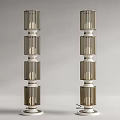 Modern Floor Lamp With Layered Cylindrical Structure And Metal White Finish
