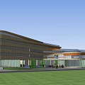 Modern Circular Building With Glass Curtain Walls Stone Exterior And Atrium Design