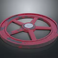 Automotive Parts Red Spoke Wheel With Central Hub And Durable Construction