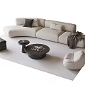 Modern sofa coffee table combination 3d model