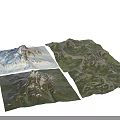 Natural Mountain Landscape Architecture Featuring Green Vegetation Snowy Peaks And Scenic Terrain