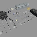 modern industrial equipment plant equipment 3d model