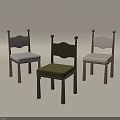 Modern Dining Chairs With Curved Backrest Upholstered Seats And Different Colors
