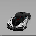 Luxury Sports Car Black White With Sleek Aerodynamic Body Red Accent Interior And Modern Design