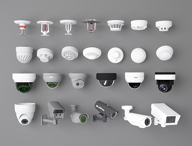 Modern camera alarm monitoring sprinkler 3d model