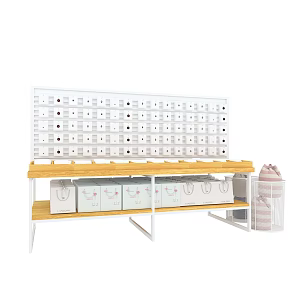 Mingchuang Nakajima Water Table Side Cabinet Shelf Supermarket Shelf Jewelry Store Toy Store Shelf Solar Panel Laminated Panel Headset 3d model
