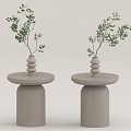 Side a few potted plant ornaments 3d model