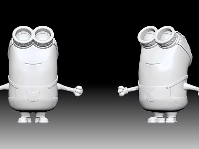 Minions Game and Movie Character 3D Model with Goggles and Overalls 3d model