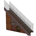 Modern Staircase with Glass Railing and Wooden Structure Illuminated Steps in Contemporary Home Design