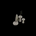 Minimalist White Textured Vases With Sculptural Shapes And Green Eucalyptus Foliage For Home Interior