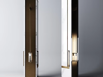 Modern Metallic And Marble Columns With Sleek Design And Lighting Accents 3d model