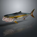 Decorative Open Mouth Fish Figurine With Yellow Silver Body For Home Decoration