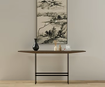 New Chinese-style End View Table Entrance Table Entrance Cabinet 3d model