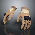 Beige Daily Use Gloves With Black Palm Reinforcement And Comfortable Finger Design
