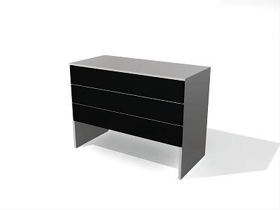 Modern Black Shoe Cabinet With Three Drawers And Sleek Surface Design 3d model