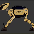 Yellow Robotic Dog With Mechanical Legs And Advanced Design Structure