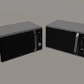 Modern Silver Kitchen Microwave Ovens With Black Door Control Panel And Digital 3d model
