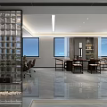 Modern Office Interior Design With Glass Partition Large Windows And Conference Furniture