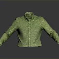 Green Long Sleeve Knitted Shirt For Daily Use With Soft Fabric And Casual Style