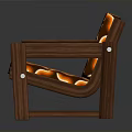 Wooden Frame Sofa With Orange Brown Swirl Pattern Upholstery And Armrests