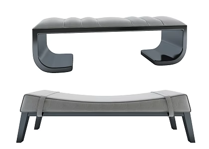 Modern footstool bed end stool 3d model