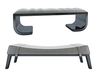 Modern footstool bed end stool 3d model