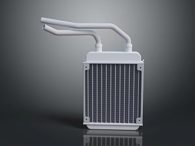 Car Radiator Metal Cooling Component With Fins And Tubes For Vehicle Engine 3d model