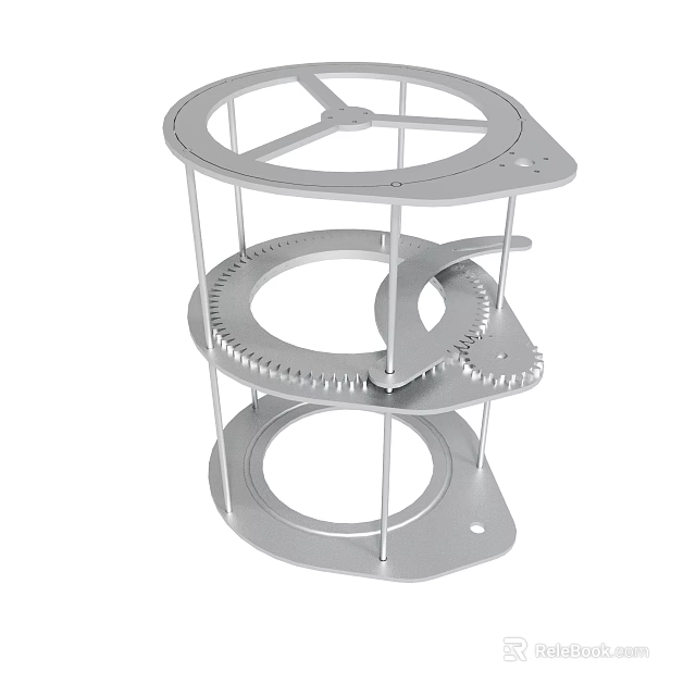 Sleek Modern Metal Multi Tiered Circular Storage Rack for Home Organization 3d model 
