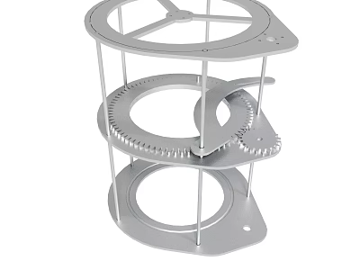 Sleek Modern Metal Multi Tiered Circular Storage Rack for Home Organization 3d model