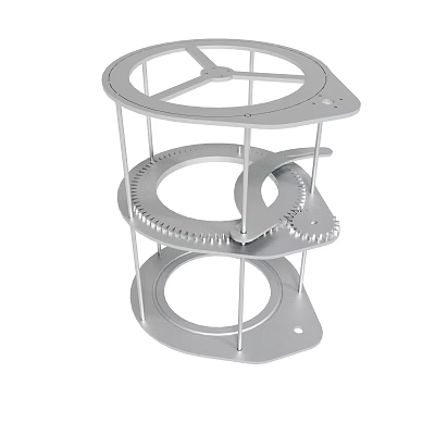 Sleek Modern Metal Multi Tiered Circular Storage Rack for Home Organization 3d model