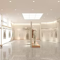Modern Clothing Store Exterior With Glass Door Window Display Mannequins And Shop Sign