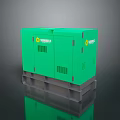 Green Powertech Industrial Generator Equipment With Stable Base And Ventilation Design Features 3d model
