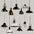 Various Pendant Lights in Metal Glass Shades Industrial Modern Design for Dining Living Areas