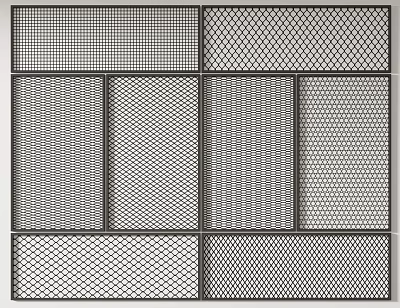 Ornate Lattice Window Grilles Featuring Various Decorative Patterns And Design Styles 3d model