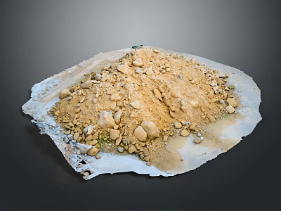 Organic Garden Landscape Design with Sand Stones and Natural Materials 3d model