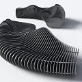 Wavy Striped Metal Landscape Seats with Modern Sculptural Design for Outdoor Decoration