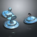 Elegant Silver Metal Decorative Pieces With Dome Tops And Ornate Bases