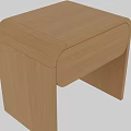 Wooden Bedside Table With Light Wood Finish Simple Design And Rounded Drawer