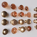 Decorative Cabinet Knobs In Various Metallic And Acrylic Designs With Gold Copper And Transparent Colors