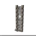 Industrial Equipment Tower With Multi Layered Metal Frame And Cylindrical Sections