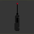 Black Walkie Talkie Electronic Device Featuring Red Antenna And Control Buttons