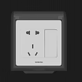 Siemens Wall Mounted Socket And Switch With Transparent Protective Cover Design 3d model