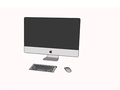 Modern Apple Desktop Computer With Monitor Keyboard And Mouse Setup 3d model