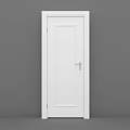 White Modern Hinged Door With Simple Frame For Home Interior Design 3d model