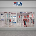 FILA Clothing Store With Window Display And Colorful Apparel On Racks