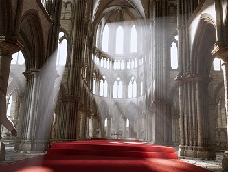 European-style church interior space 3d model