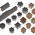Chinese-style landscape gallery pavilion Chinese-style promenade pavilion 3d model